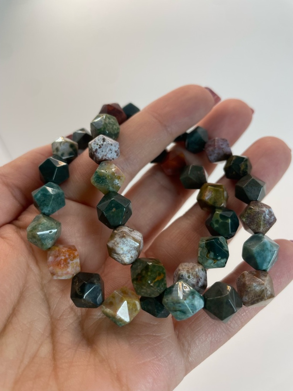 ONE Star Cut Ocean Jasper Beaded Stretch Bracelet - 9mm (0104)